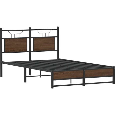 vidaXL Giroletto senza Materasso Rovere Marrone 120x200 cm Truciolato (1/5)