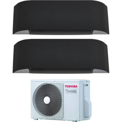 Toshiba Dual Split Inverter Klimagerät HAORI 10+13 (9+12) mit RAS-2M18U2AVG-E R-32 Wi-Fi Integrated 10000+13000 (9000+12000) Farbe Dunkelgrau