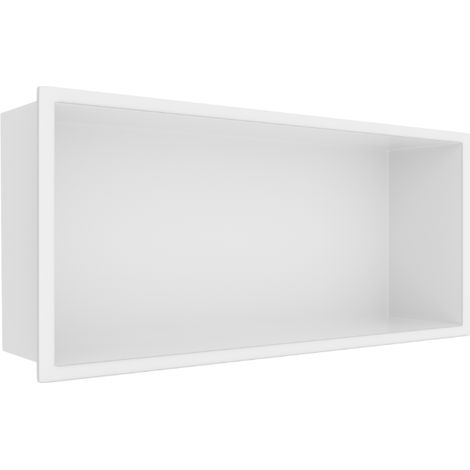 Wall-BOX ONE Einbauregal aus weißem Edelstahl, 45 x 20 x 10 cm (1/4)