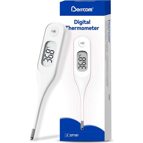 Thermomètre Fièvre pour Adultes et Enfants, Thermomètre Oral, Buccal et Sous L'Aisselle, Thermometre Médical pour Bébés avec Alarme de Fièvre, Commutation ℃/℉ (1/5)