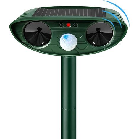 Wasserdichter, solarbetriebener Ultraschall-Bewegungsmelder IP44 (Reichweite 9 m) für Katzen, Hunde, Nagetiere und Gärten (1/5)