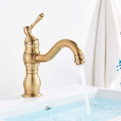 Robinet de lavabo laiton monocommande surélevé pour vasque