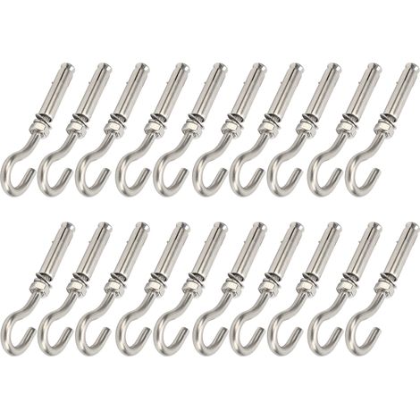 Cheville d'expansion M8 en acier inoxydable 304, lot de 20 pièces, pour montants de garde-corps et portes antivol, fixation à trou traversant, visserie résistante à la corrosion. (1/5)