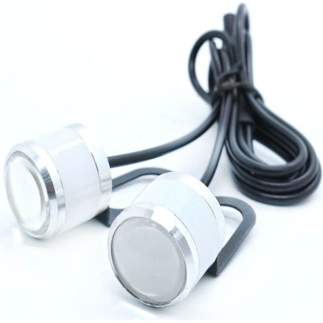 Lumière stroboscopique LED pour motos, alliage d'aluminium 12V 2W, Flash d'avertissement, lampe de freinage pour Modification blanche