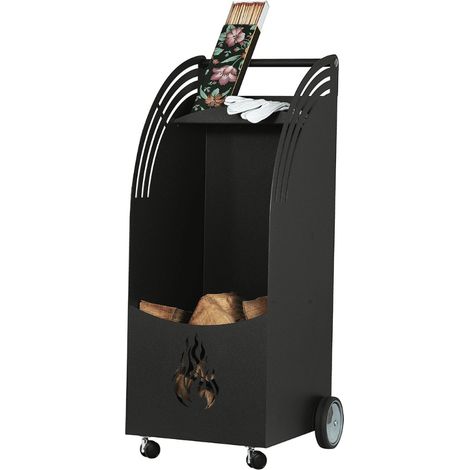 Porte-bûches à roulettes Tavik Noir Edilinox (1/3)
