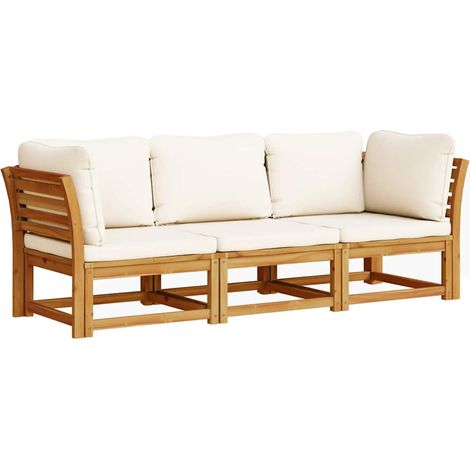 Set Mobili da Giardino 3pz con Cuscini Legno Massello di Acacia vidaXL (1/5)