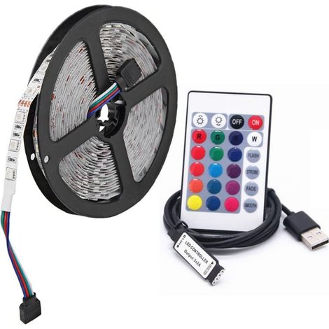 Striscia 150 led RGB con telecomando per interno 5 mt sezionabile (1/4)