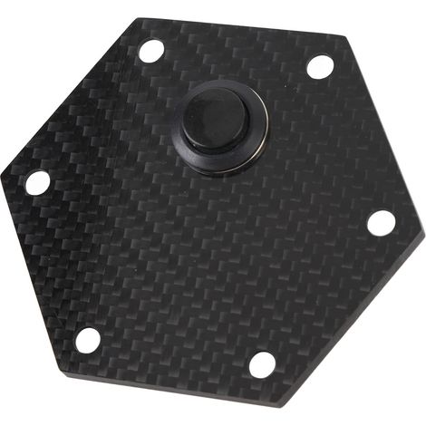 Copertura per clacson a 6 fori per volante, elegante tappo centrale in fibra di carbonio per i bulloni delle ruote (1/5)