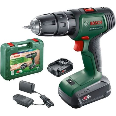 Bosch UniversalImpact 18v Cordless Combi Hammer Drill Power4ALL - 2 x 1.5ah