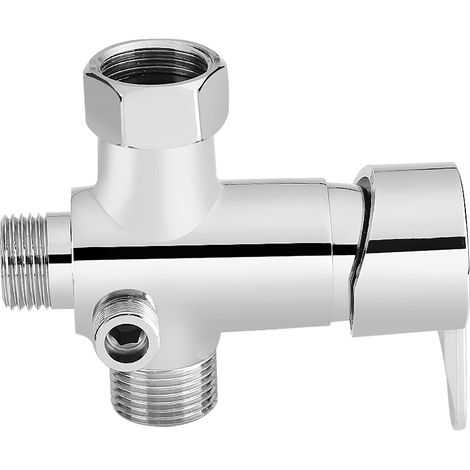 Kit de bidet pour toilettes avec vanne de dérivation eau chaude/froide, adaptateur en T et tuyau flexible (1/5)