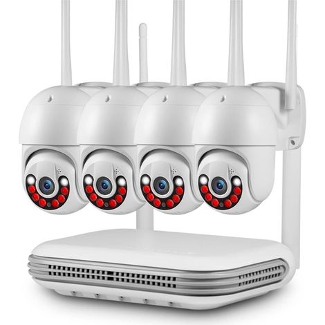 Système de caméra de sécurité à domicile H.265 3MP Full HD 8CH sans fil NVR sécurité WIFI IP caméra système Kit Surveillance extérieure CCTV visage Audio vidéo enregistreur ( Size : None , Color : 8CH (1/5)