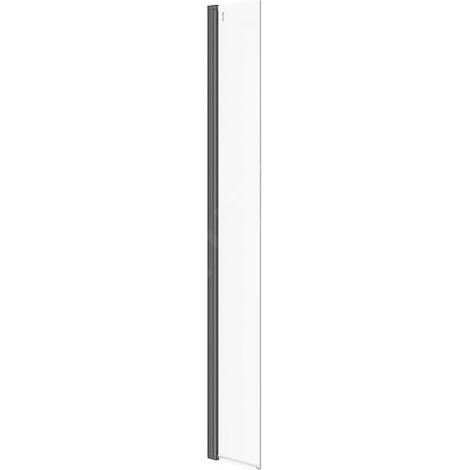 Cersanit Mille - Paroi latérale mobile pour Walk-In, 34x200 cm, noir/verre clair S161-011 (1/2)