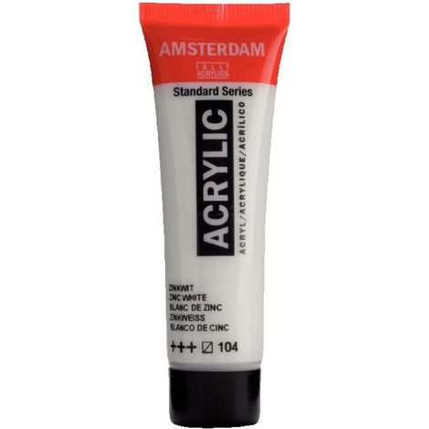 Peinture acrylique - Amsterdam - Acrilico Standard - 20 Ml - Bianco Zinco - Haute résistance à la lumière (1/2)