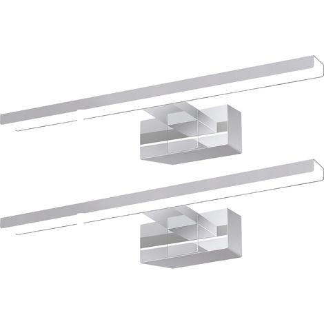 GBLY Lampada a specchio a LED, lampada per guardaroba, applique per bagno, luce bianca neutra 4000 Kelvin, 6W, impermeabile IP44, larghezza 300mm, cromo - 2ER
