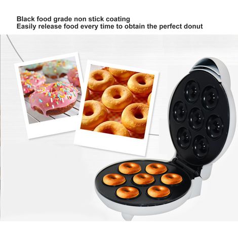 Kit à 4 beignets antiadhésif blanc, machine à donuts compacte antidérapante, moule à doughnuts élégant, prise UE 220V