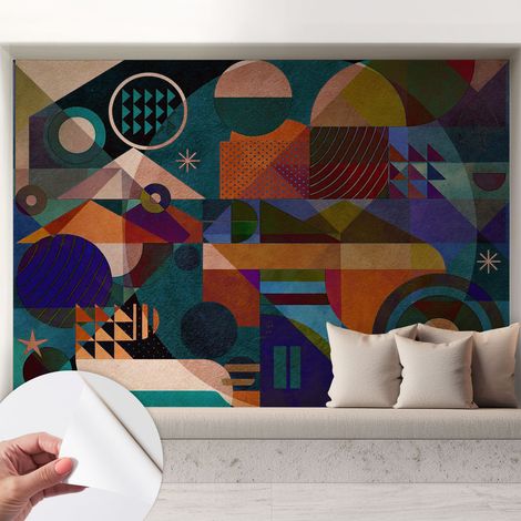 Carta da parati autoadesiva - impermeabile - murale da parete - decorazione murale - Arte geometrica 208x146 cm (1/5)