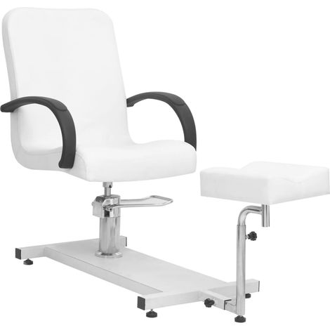 Massagestuhl mit Fußstütze Weiß 127x60x98 cm Kunstleder (1/5)