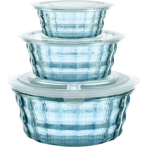 Obstbox aus Kunststoff, Obstbehälter mit Terrine, blau