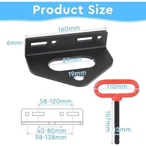 Attelage Tracteur Tondeuse Universel Heavy Duty pour Tondeuse Zero Turn Compatible 4-13,8cm Entre Boulons Encoche Chaîne 8,9x3,9 cm Trou d'Accroche 1,9 cm Boule Attelage Remorque (1/5)