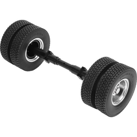 Pneu arrière de remorque RC 85 mm en alliage d'aluminium et caoutchouc, moyeu à 10 trous, avec essieu arrière de 167 mm pour tracteur-remorque 1/14 à monter soi-même (1/5)
