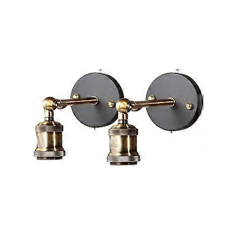 2-teilige Wandleuchte aus Messing, E27 (ohne Leuchtmittel)
