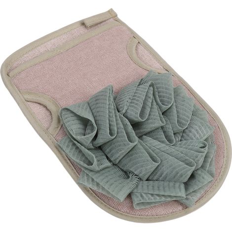 Gant de douche exfoliant portable, serviette de bain en forme de fleur, brosse de dos double face pour adultes (1/5)