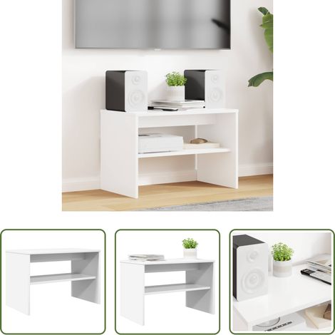 Rangement salon - Meuble TV Blanc 60 x 35 x 40 cm Bois d'ingénierie (1/5)