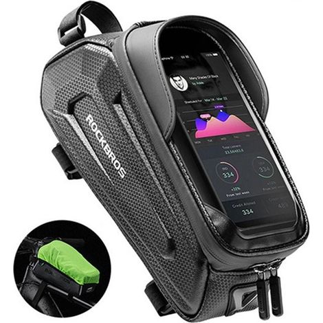 Borsa da bici rockbros b68 con custodia per telefono 15 l - nera