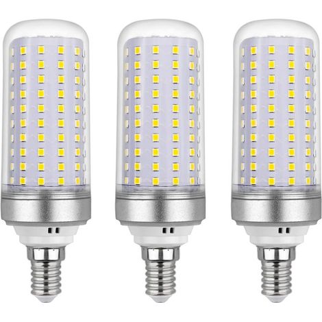 Lot de 3 ampoules LED E14 24 W, non dimmables, pour suspensions, plafonniers, lampes de table et lampadaires, lumière blanche (1/5)