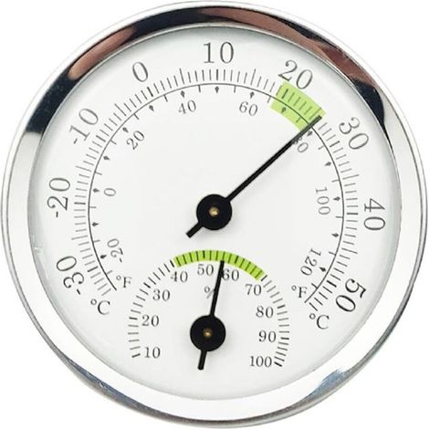 Hygromètre thermomètre d'ambiance, hygromètre et thermomètre analogique 2 en 1, mini thermomètre 5,8 cm, vert argenté (1/5)
