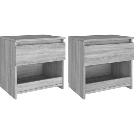 Nachttische 2 Stk. Grau Sonoma 40x30x39 cm Holzwerkstoff vidaXL (1/5)