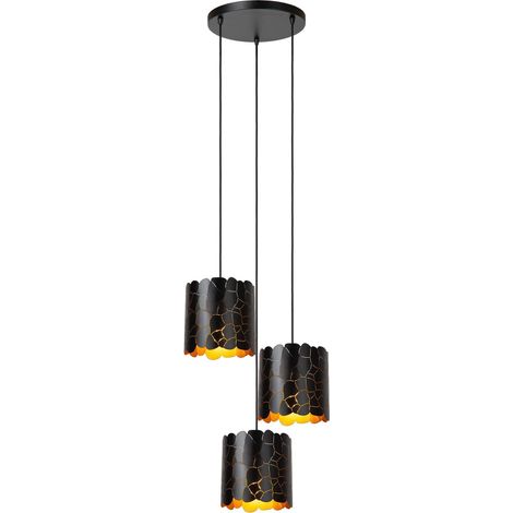 Lampe suspendue Almelo 3 couleurs noires claires avec un cercle intérieur doré - 21434/13/30 (1/2)