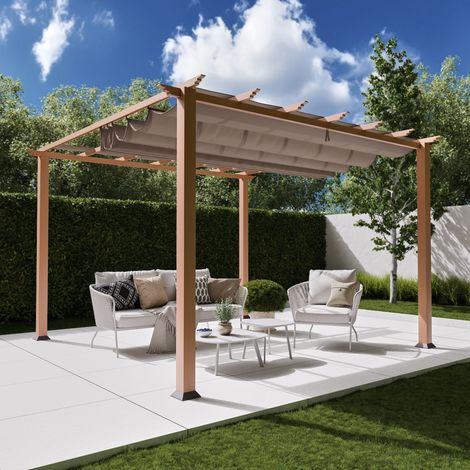 Paragon Outdoor Metall Pergola Florida 1111 Hellbraun 350x350x235 cm