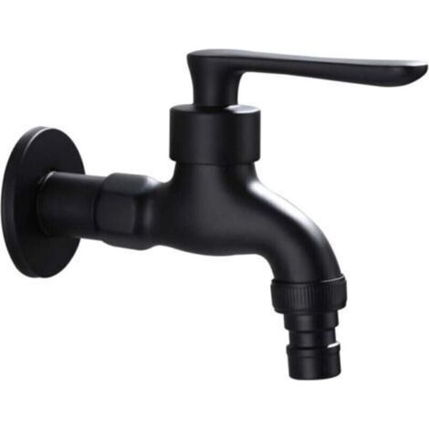 Lot de 2 robinets de jardin rétro pour eau froide, avec interface à levier unique, entrée et sortie 1/2 po, adaptateur 3/4 po inclus. (1/4)
