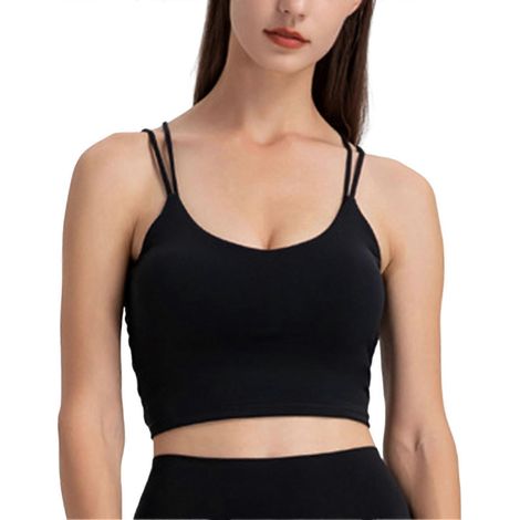 Langer Sport-BH für Damen mit Lendenwirbelstütze und gepolsterten Trägern, ideal für Yoga, Fitnessstudio und Fitness. (1/5)