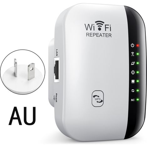 WiFi repeater, network extender, UK/Australia standard wireless signal amplifier, new home router - third generation, 7-LED, white (Australia standard) (1/4)