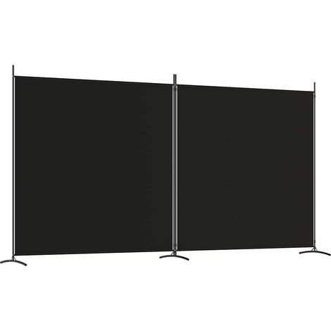 2-tlg. Paravent Schwarz 348x180 cm Stoff vidaXL