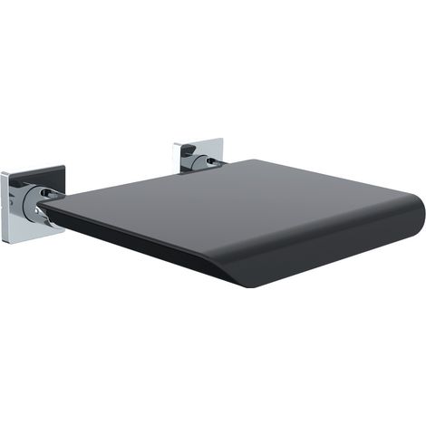 emco Wandklappsitz System 2, 400x91x381mm, Messing/Kunststoff, Schwarz/Chrom (1/5)