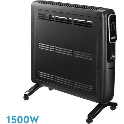Emisor Termico Aluminio Alpino 1500w Negro 2pot Display C/remoto,antivuelco,temp.reg.61,8x51x25,5cm (1/2)