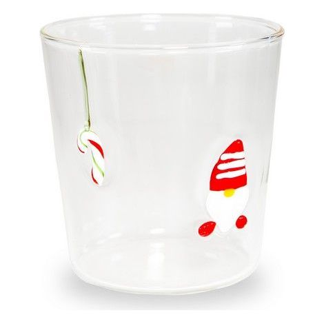 WD LifeStyle Bicchiere Vetro Borosilicato Cc 250 ml Decoro Gnomo (1/2)