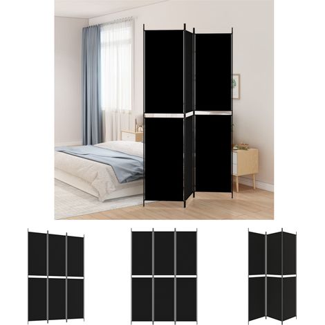 Schatten - vidaXL 3-tlg. Paravent Schwarz 150x220 cm Stoff - Sonnenlicht (1/5)