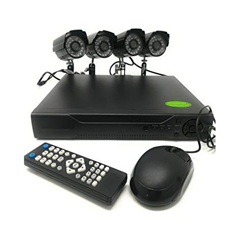 Kit Videosorveglianza 4 Canali Telecamere Infrarossi Dvr Alimentatori Prolunghe (1/4)