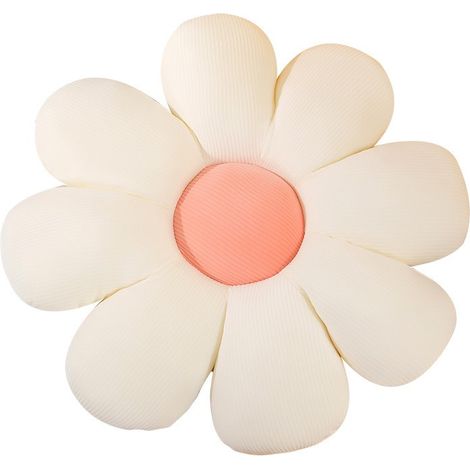 Coussin de sol- Coussin épaissi- Forme de la fleur, 55x55cm- blanc (1/4)