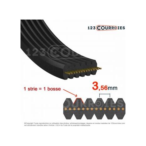 Courroie Poly-V striée automobile Optibelt 6DPK1188