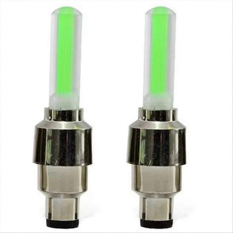 Set mit 2 Neon-Speichenlichtern für Fahrräder, LED-Reifenventilbeleuchtung, Fahrradzubehör für Radspeichen B (1/5)