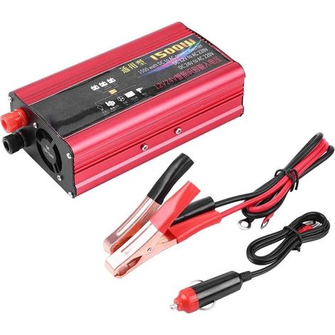 DC 12V / 24V à 220V AC 1500W Onduleur de Voiture,Adaptateur de Chargeur USB à Onde Sinusoïdale Modifiée (1/5)