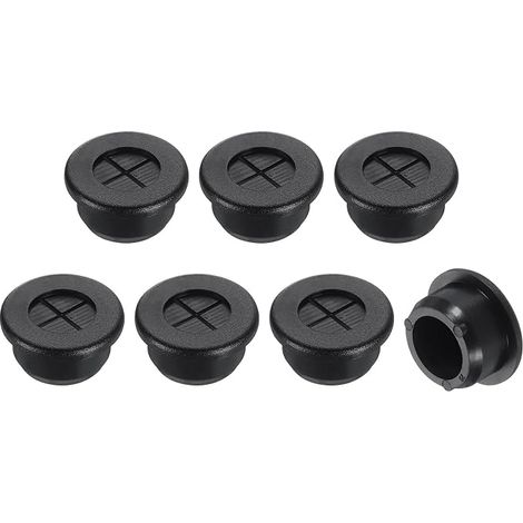 7Pcs Rubber Cable Grommet, 13/16" Inch (20mm) Flexible Desktop Cable Tidy Rubber Hole Cover for Computer Desk Cable Organizer, Black (1/5)
