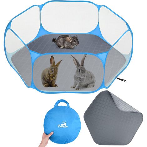 1 Parc Pour Petits Animaux Imperméable, Clôture Portable Avec Coussin Lavable, Enclos Extérieur Pour Lapin Poussin
