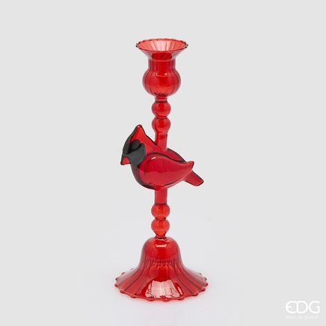 EDG Enzo De Gasperi Portacandela Cardinale Rosso H23 Ø8,5 cm – Decorazione di Natale (1/4)
