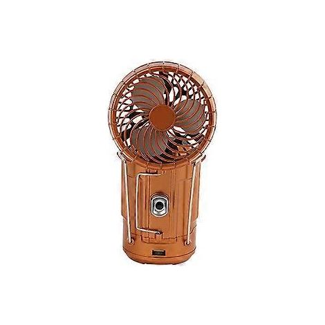 Solarbetriebene, wiederaufladbare LED-Zeltlampe mit Ventilator, Taschenlampe, Campinglaterne (Gold)
